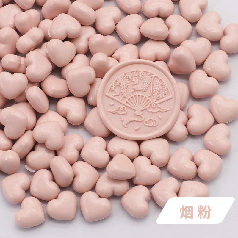 100pcs Heart-Shaped Sealing Wax Beads for Wax Seal Stamp, Great For Embellishment Of Card Envelope, Wedding Invitation