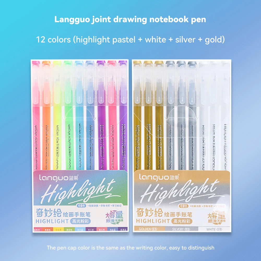 105Color Hand Account Gel Pen Languo Morandi Retro Pen Large-Capacity Color Handbook Pen For Student Painting Graffiti Writting
