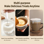 OANKR Rechargeable Milk Frother Handheld Coffee Electric Whisk Drink Foam Mixer Mini Hand Stirrer with 3 Speeds Adjustable Tool