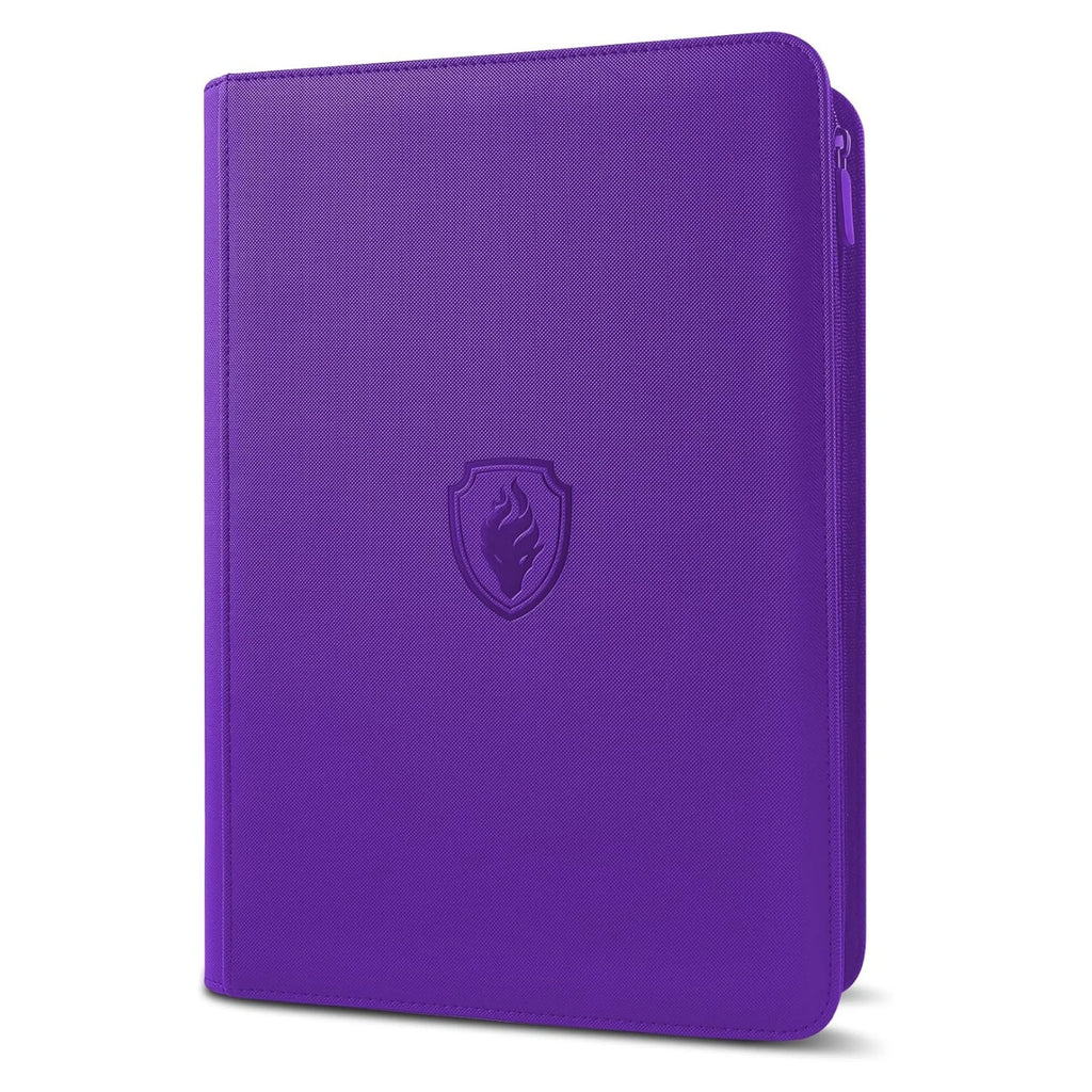 9 Pocket Zipper Card Binder, 360 Trading Card Holder Book, Premium PU Cover Zip Binder for Cards, Durable Side Loading Card