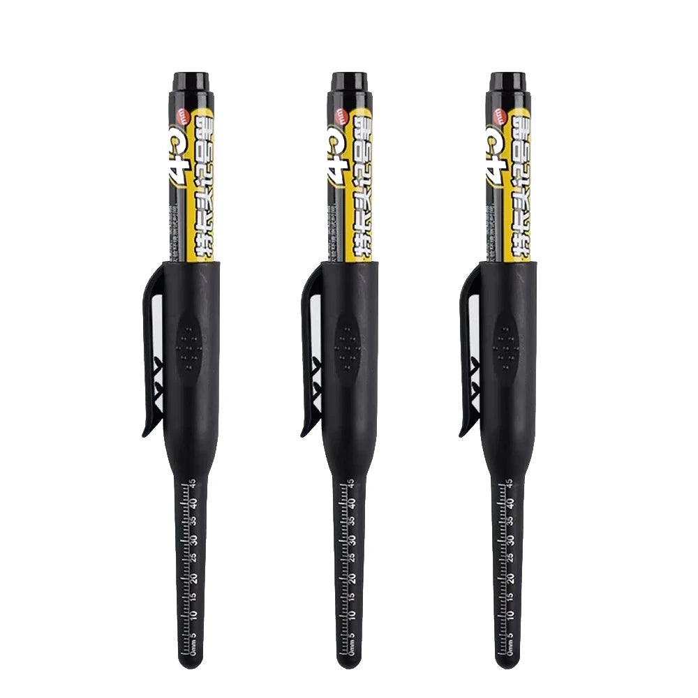45mm Waterproof Deep Hole Marker Pens Long Nib Head Carpenter Pen Black/Blue/Red Ink for Multi-Purpose Woodworking Hand Tools