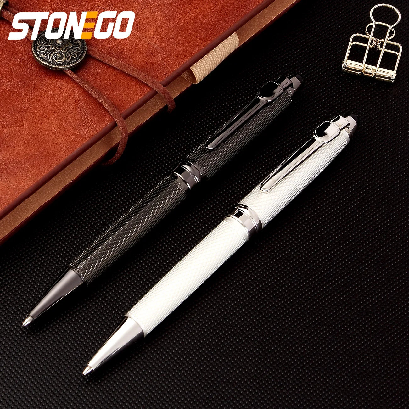 STONEGO Fashion Wallet Pen Short Paragraph Gift Travel Pocket Pen Mini Pocket Short Clip Metal RollerBall Pen Travel Pocket Pen