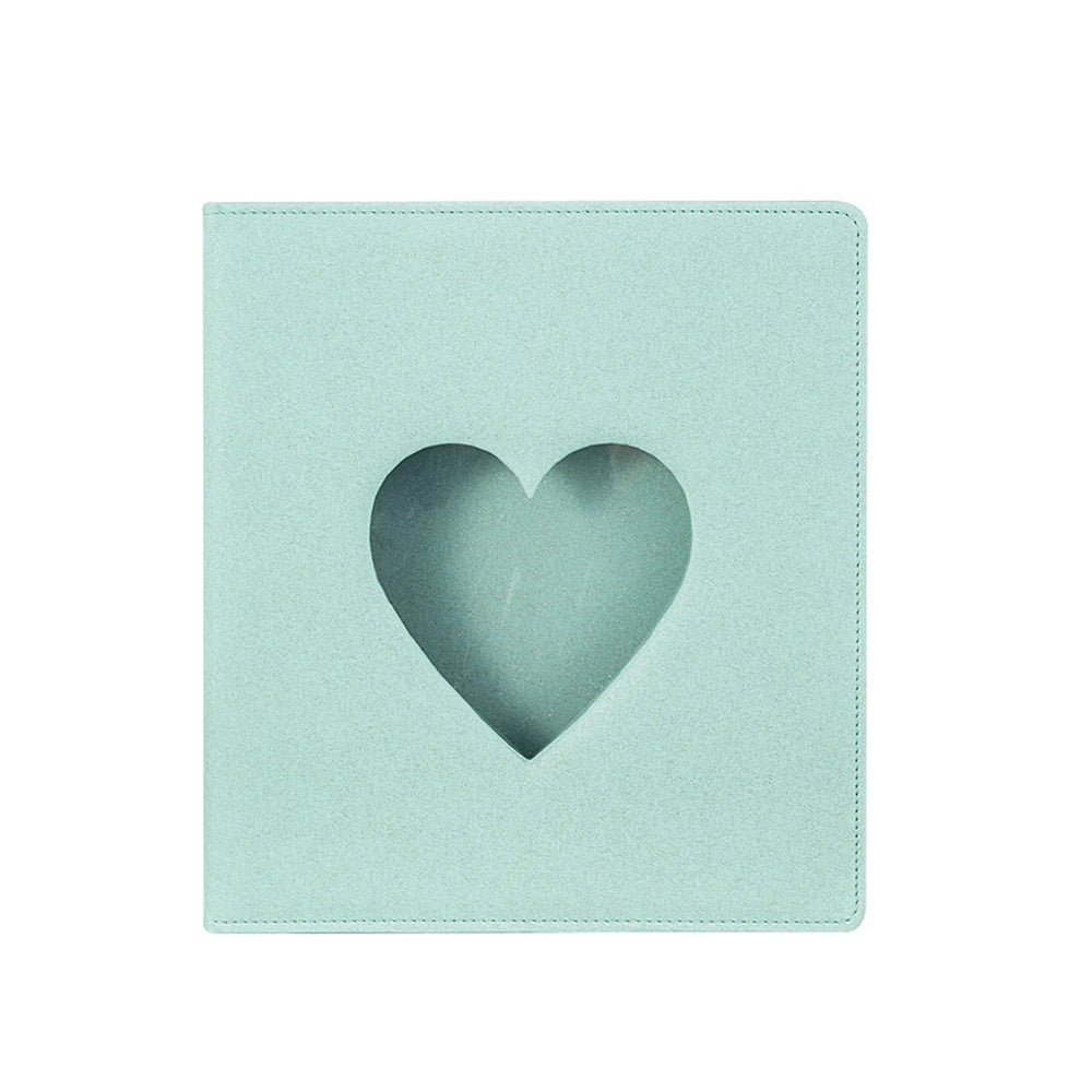 PLRBOK 3 Ring A5 Photo Album with Pockets,Binder Heart Glitter Cover Pretty Notebook Card Book 4×6 10×15 Scrapbook