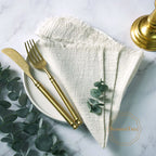 10pcs Napkins 41x41cm Cotton Cloth Gauze Retro Burr Rustic Towel Dining Place Mats Wedding Party Linen Fabric Table Decoration