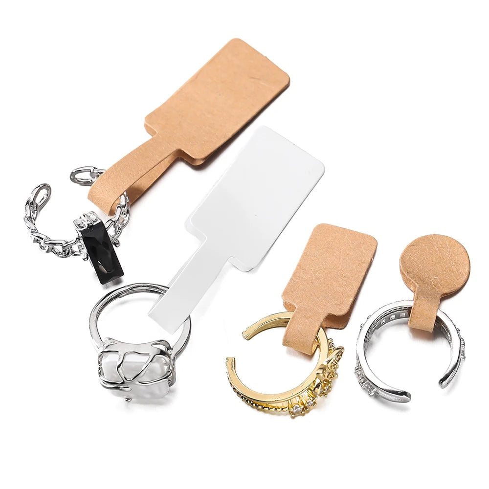 100pcs Jewelry Price Tags Sticker Label for Necklace Ring Earrings Repair Card Small Business Display Packaging Material