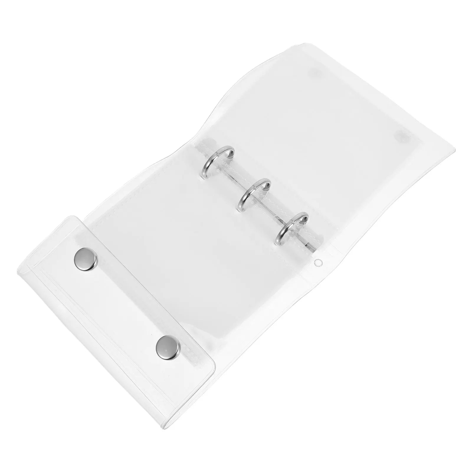 1Set Mini A8 3 Ring Binder Cover Transparent Soft Clear Loose Leaf Folder Snap Button Organizer Travel Budget Document Protector