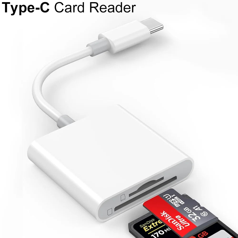 New 5 In 1 SD Card Reader USB HUB for iPhone 12 13 14 15 16 17 Huawei USB 3.0 Type C to SD TF Card Memory Reader OTG Adapter