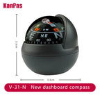 KANPAS Compass for Car/Small Dashboard Compass/Compass for Boat/No Leaking Compass/Double Dial/Luminous