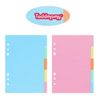 10 Pcs Divider Index Board Card Dividers File Folder Binder with Tabs A5 Cute Subject for Clips for Notebook Stationery Supplies