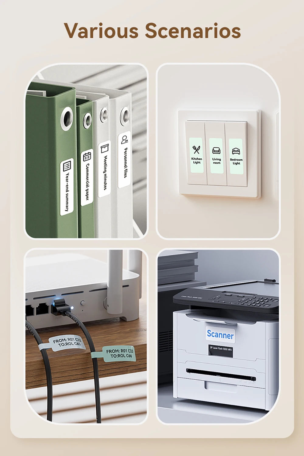 Niimbot N1/B18 Thermal Transfer Label Printer Label Maker with Black Ribbon Paper Tag Sticker for Home Office Jewelry Garden