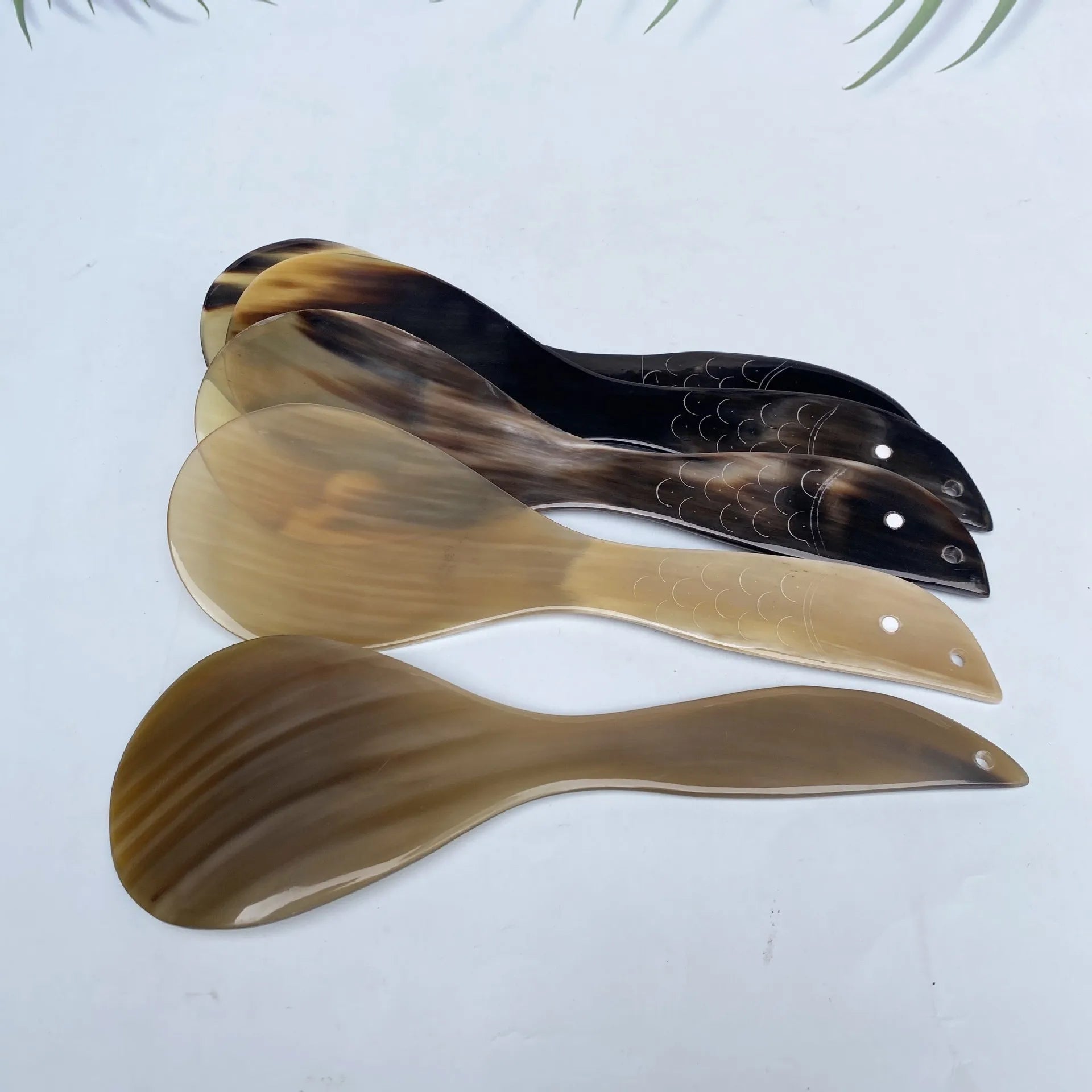Water Buffalo Horn Spoon Exquisite Western Cuisine Spoon Kitchen Tools Creative Dessert Spoon Long Handled Spoon Horn Products