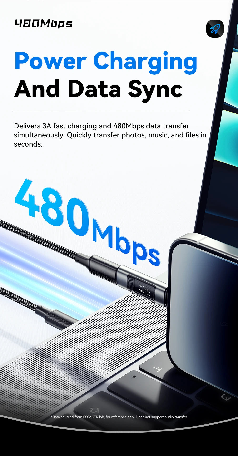 Essager Type C to Lighting OTG Adapter Digital Display Fast Charging Type-C Female To Lightning Male Connector For iPhone 15 14