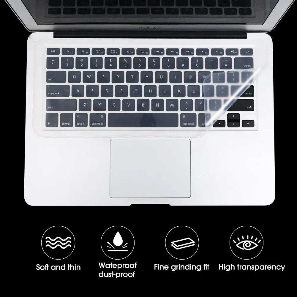 Clear Laptop Keyboard Protective Film 10/14/15.6 Inch Universal Notebook Keyboard Waterproof Silicone Full Cover Dustproof Film