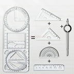 4pcs/set Student specific multifunctional drawing function ruler, student drawing geometry ruler, activity angle ruler