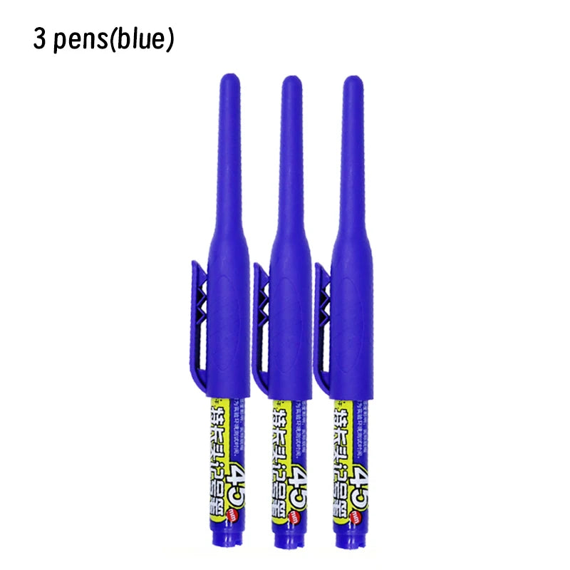 Lot 45mm Waterproof Long Head Nib Deep Hole Markers Pen Tile Carpenter Pen Multi-purpose for Woodworking Black/Blue/Red Ink