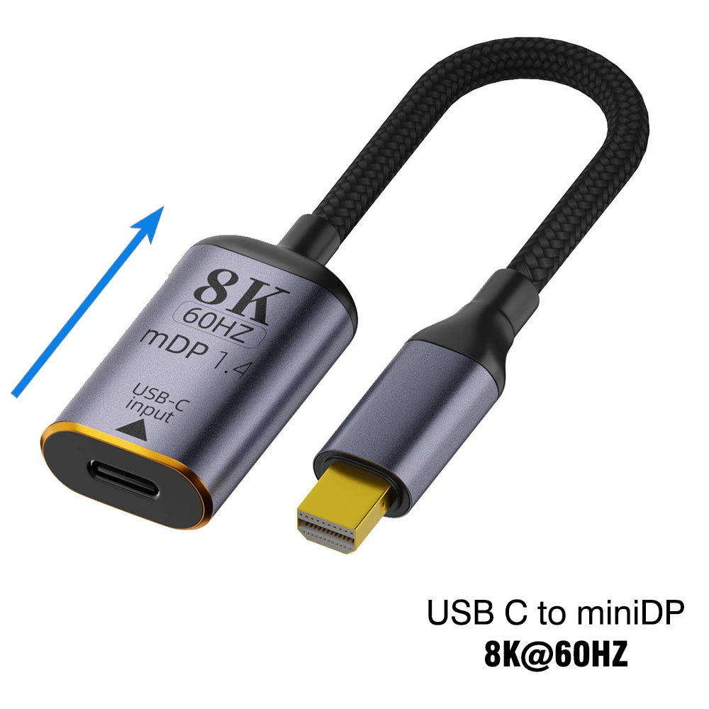 USB Type C To HDMI-Compatible 8K USB C to DP DisplayPort miniDP 4K VGA Adapter For Laptop MacBook TV Box PS5 Switch iPad Galaxy