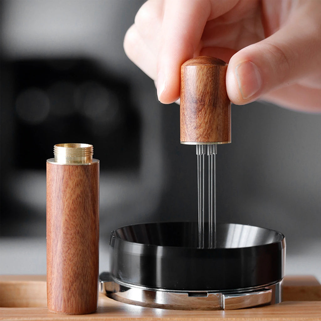 Professional WDT Tool for Espresso, Wooden Handle Coffee Stirrer with, Even Coffee Grounds Distributor & Leveler, Barista Access