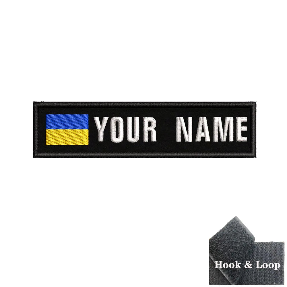1PC 10cmX2.5cm Custom Name Flag Patch Stripes Badge Iron On Or Hook Loop Armband Germany Luxembourg Armenia Serbia Singapore