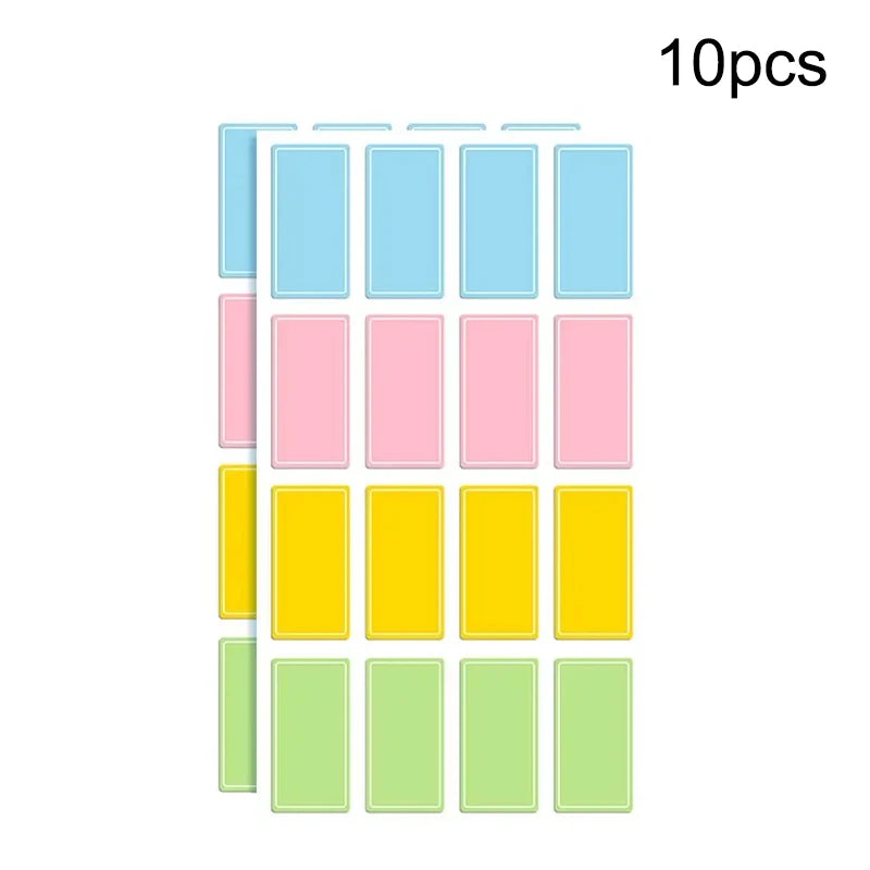 10Pcs Waterproof Colorful Self Adhesive Assorted Stickers Removable Label Stickers Name Tag Bottle File Document School Supplies