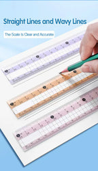 8-Piece Set of Measuring Rules for Students Including Compass Measuring Angle Ruler Triangular Ruler Measuring and Drawing Compl