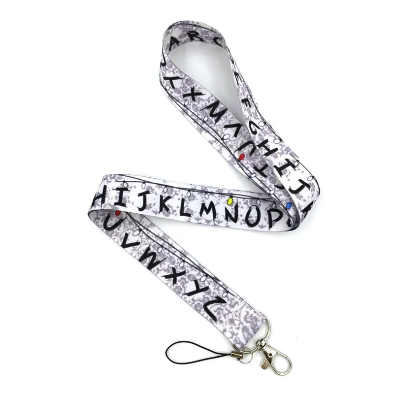 Letters Anime Lanyard Badge Holder ID Card Lanyards Mobile Phone Rope Key Lanyard Neck Straps Keychain Key Ring
