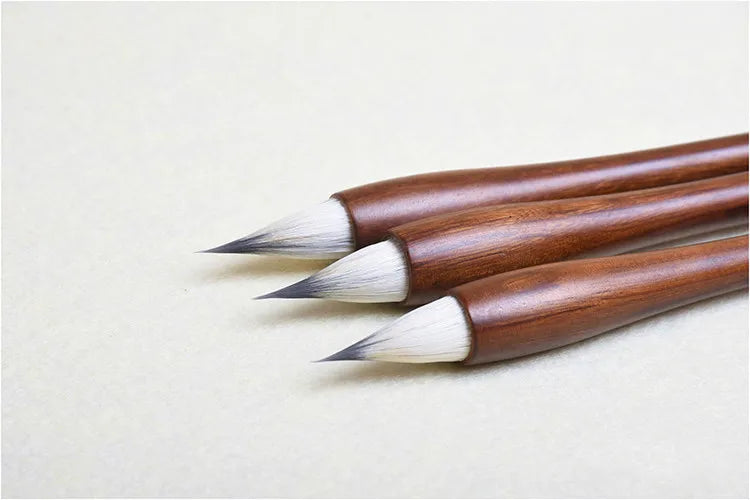 Watercolor Painting Brush Short Woolen Rabbit Mixed Hair Calligraphy Brush Chinese Running Regular Script Brush Pen Tinta China