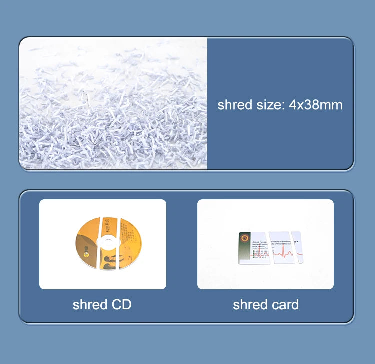 Desktop P4 10 Sheets Paper Shredder Household Small Office Automatic Cross Cut CD Paper Shredding Machine