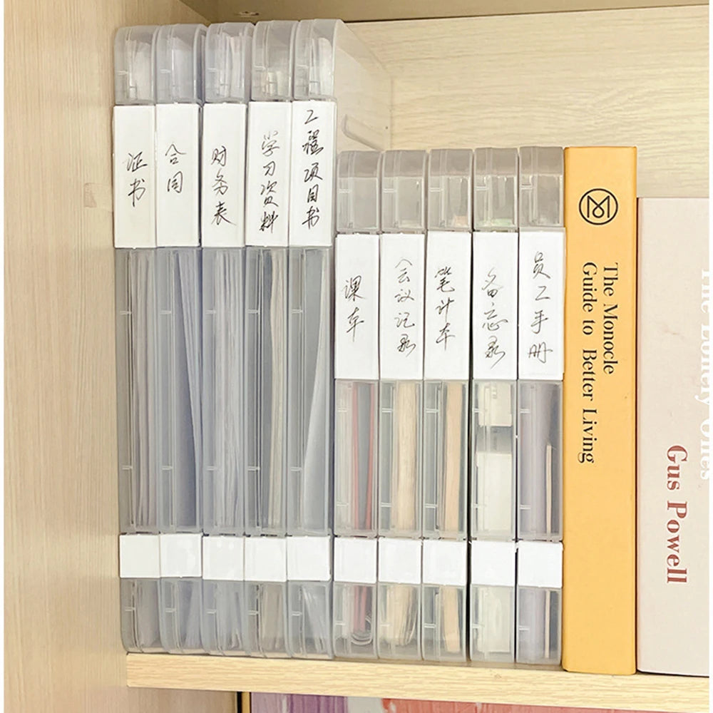 A4 File Storage Box Transparent Double Card Buckle Plastic Organizer Waterproof Dustproof For Graduation Certificates Documents