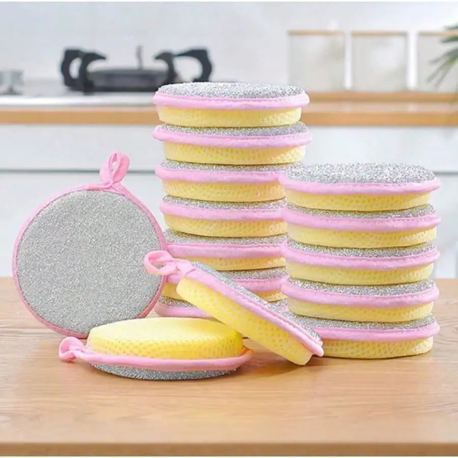 Heavy Duty Scrub Sponges, Double Sided Dish Washing Sponges, Absorbent Kitchen Cleaning Sponges For Pots, Pans, Stove Tops, Sinks, Ovens, Grill And Multi-Surface Household Stain Cleaning