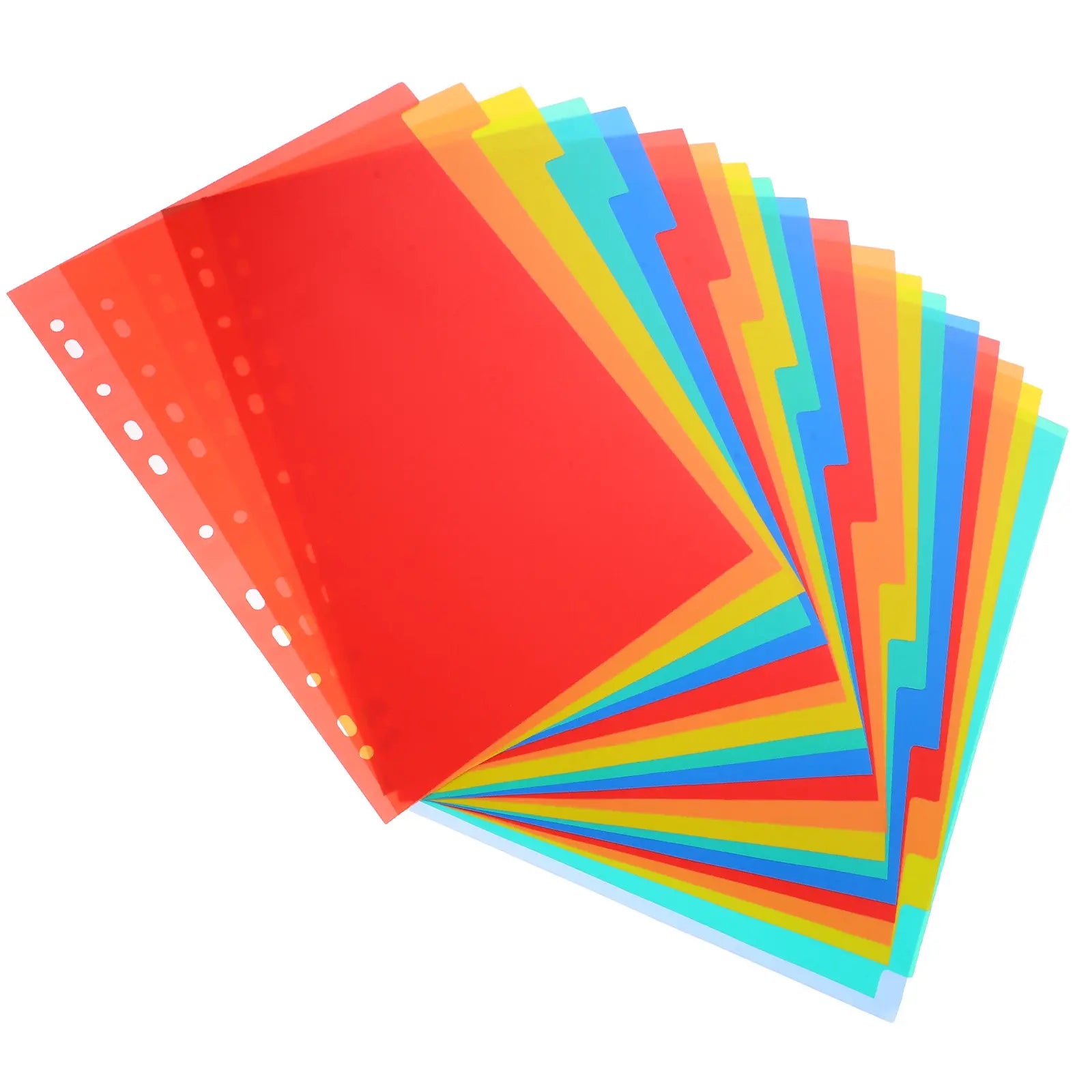 1Set Index Binder Dividers PP Plastic Colored Tab Dividers for A4 Loose-Leaf Binder Notebook Notepad Organizer Gift Set