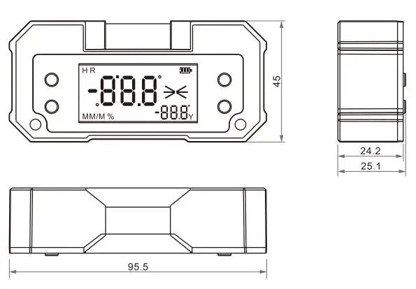 SHANHR Magnetic Digital Angle Gauge Level Finder Protractor Bevel Inclinometer,Bubble Dual Axis Inclinometer with Magnetic Base