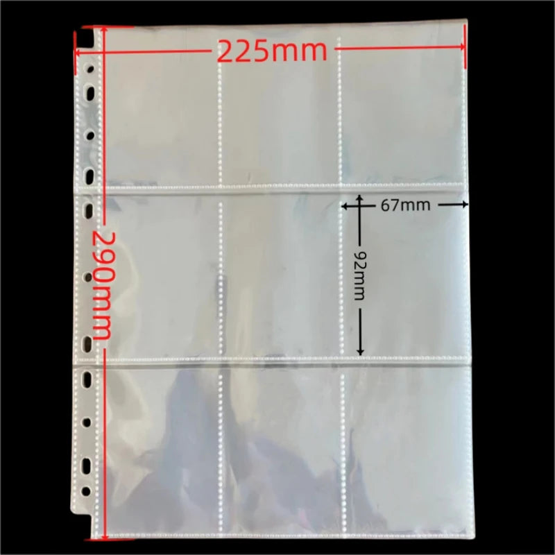 A4 Size 9 Pocket Trading Gaming Card Sleeves Double Side Storage Album Binder Pages Card Collection Holders Idol Photo Albums