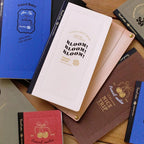 Fromthenon Travel Notebook Refill Vintage Embossed Gold Foil Cover Blank Grid Inner Pages for Retro Travel Journal Planner