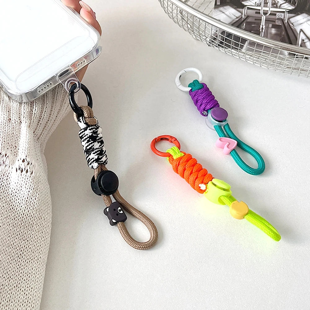 Fashion Keyring Creative Braided Lanyard Keychain For Phone Case Women Anti Lost Knot Rope Strap Car Key Chains Diy Accessories