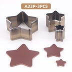3pc DIY Cutting Punch Die Mold, Love/Star/Water Drop Handmade Leather Puncher, Making Creative Leather Craftwork Stencil Mould