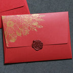 10pcs/special Paper Card Hot Stamping Invitation Letter Envelope, Pearl Paper Packaging Thick Envelope