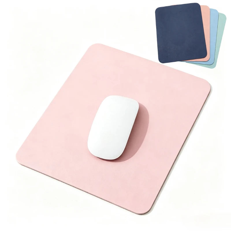 Small Mouse Pad Non-Slip Waterproof Desk Mat, Portable PU Leather Computer Pad for Office Gaming Laptop, Anti-Scratch Mousepad