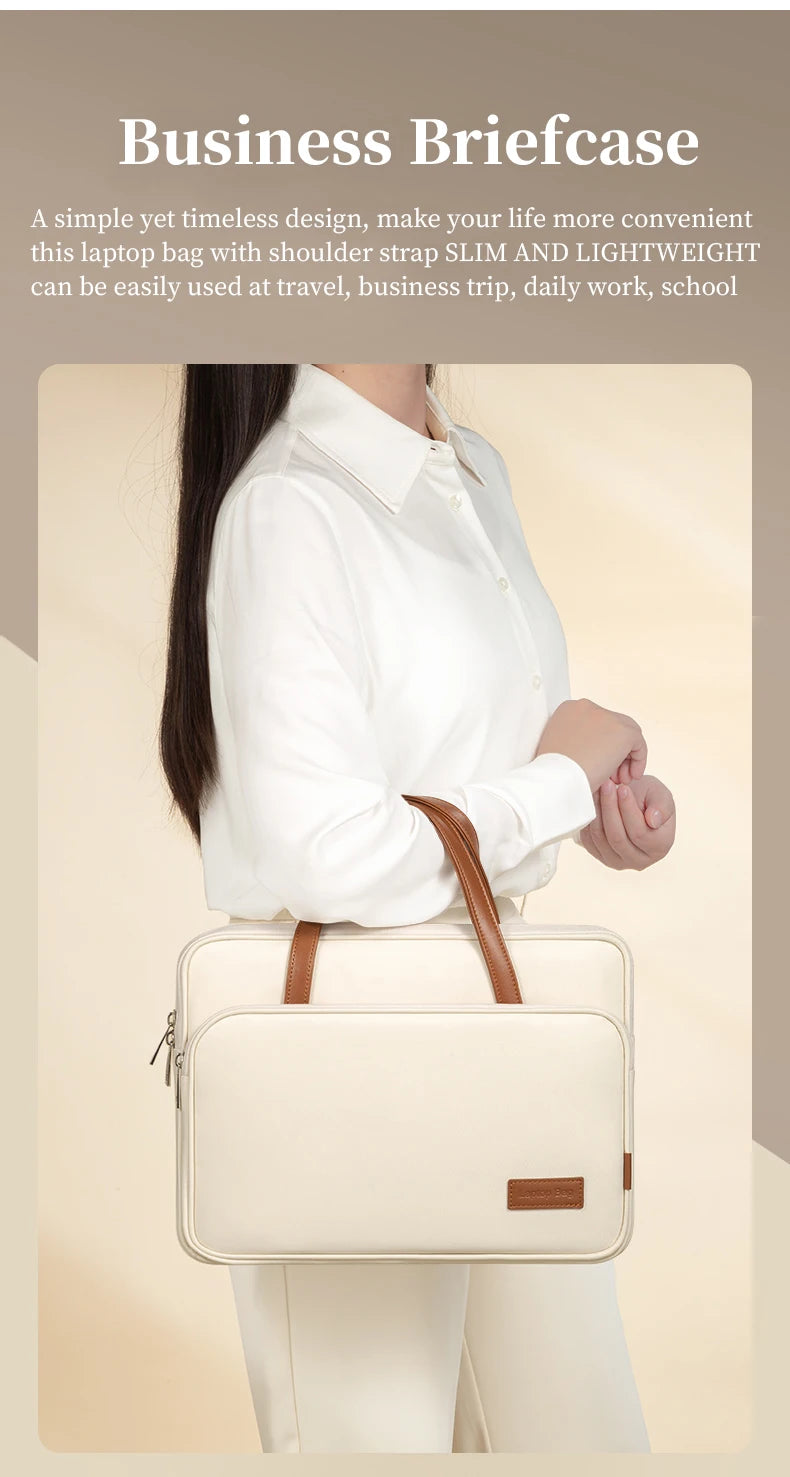 Laptop Bag Women Slim Briefcase Notebook Carring Case for MacBook Air 13 Pro 14 M4 Huawei Matebook Lenovo Acer Xiaomi 15.6 inch