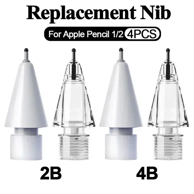 4-1Pcs Replacement Pencil Tips for Apple Pencil 1 2 3 Pro/USB-C Silicone Protective Cap Touch Screen Stylus Pen Nibs for IPencil