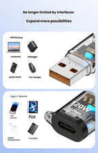 Type C Adapte USB 3.2  OTG Fast Charging 120W 10GB High Speed Data Audio Transfer For PC Tablet