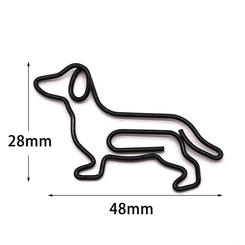 10-100pcs Creative Colorful Dachshund Paper Clips Cartoon Creative Metal Animal Special-shaped Bookmark Clip Paper Clamps