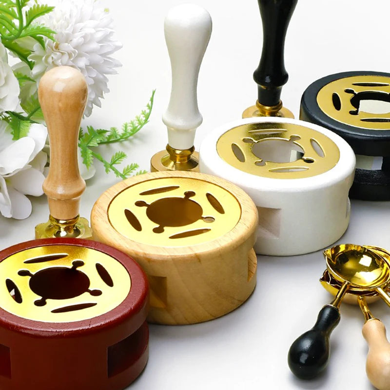 DIY Sealing Wax Spoon Bead Melting Heater Lacquer Furnace Solid Wood Stove Seal Supplies For Stamp Wax Stamp Craft Wedding Gifts