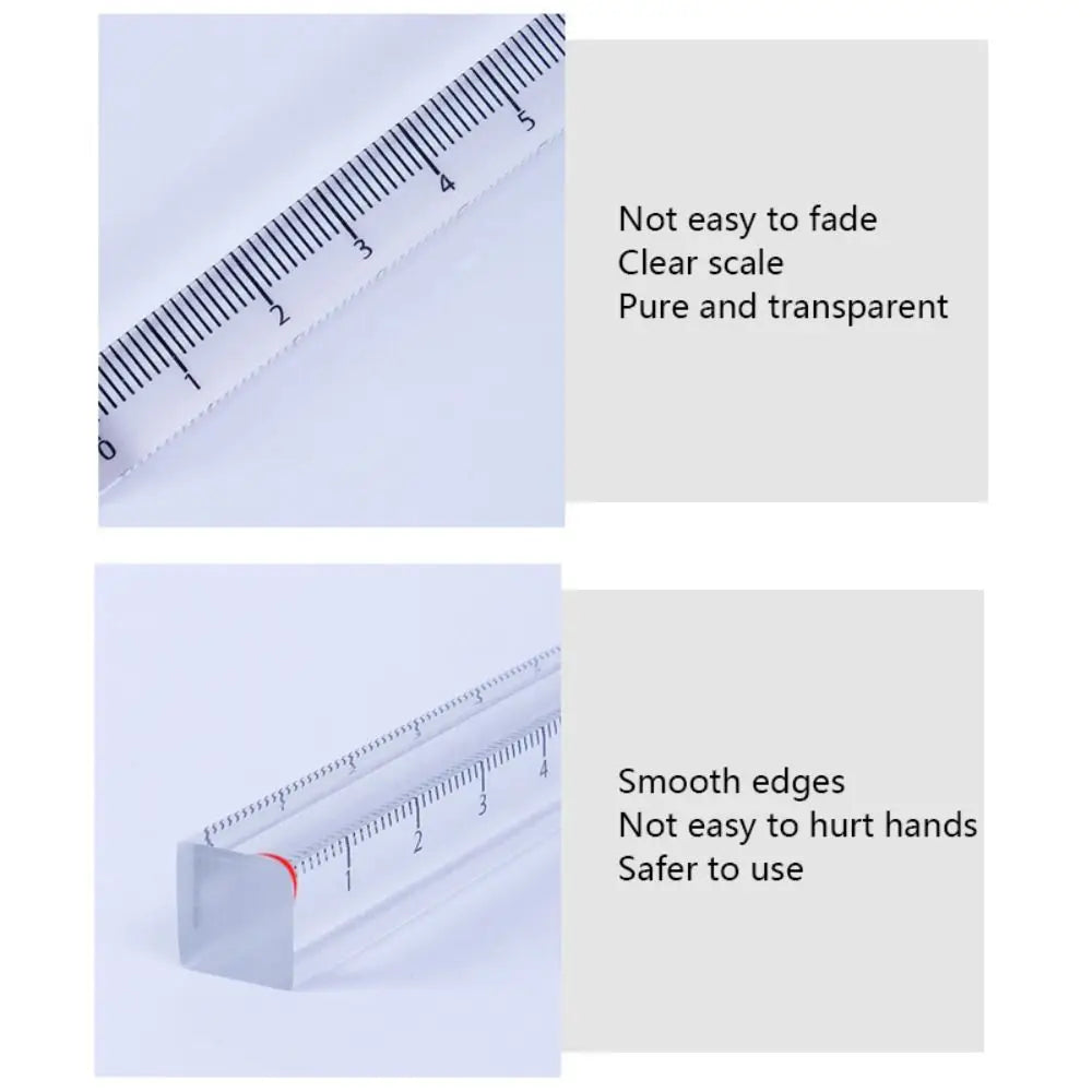 Creative 15/20/30CM Straight Ruler Transparent Acrylic Scale Ruler Cube Ruler Students Gift