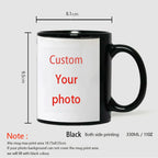 Personalized Your Photo Mug, Custom NAME Logo TEXT Cup, Customize Coffee Mugs, Tea Cups, Mothers Day, Wedding Surprised Gift