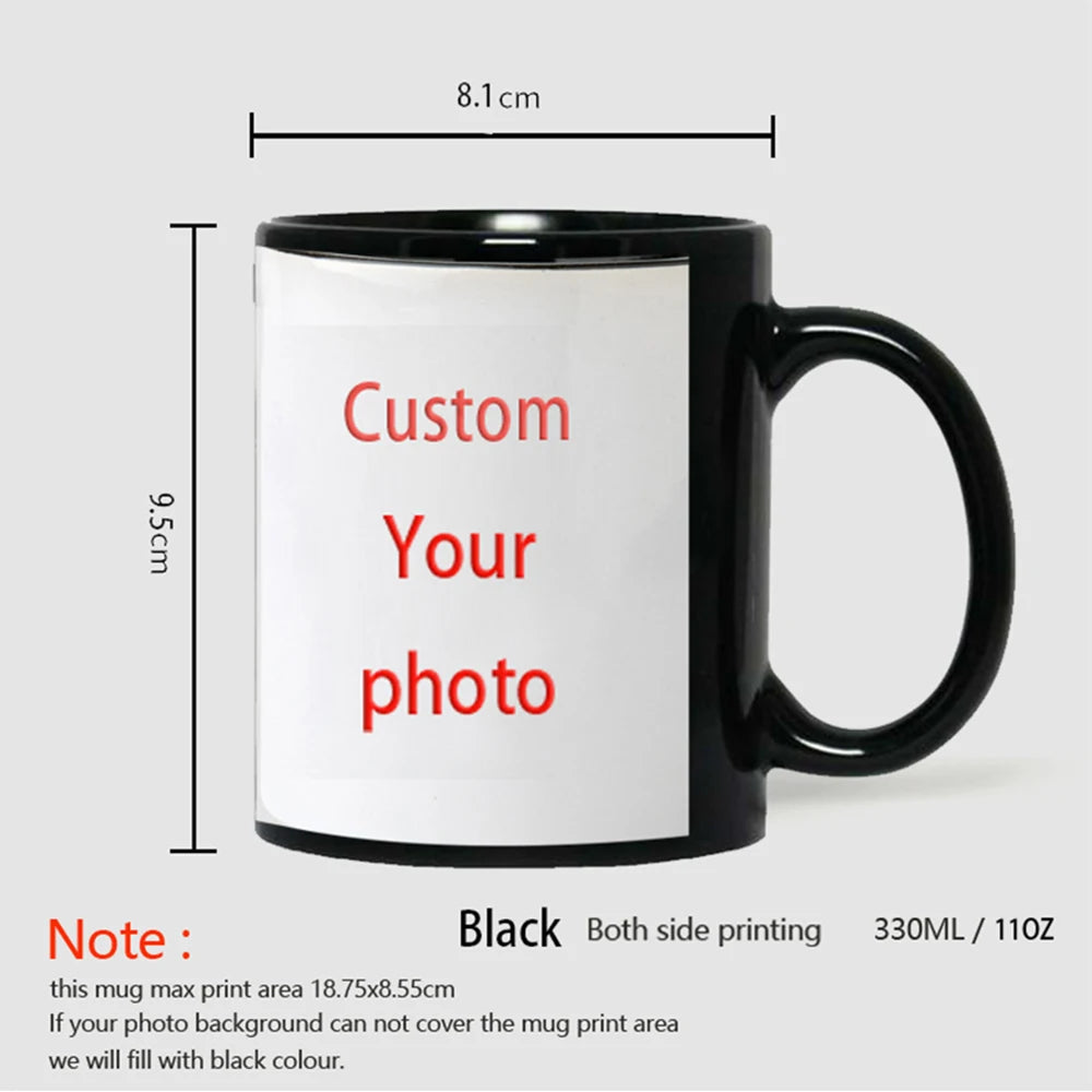Personalized Your Photo Mug, Custom NAME Logo TEXT Cup, Customize Coffee Mugs, Tea Cups, Mothers Day, Wedding Surprised Gift