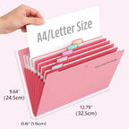 Accordion File Organizer 8 Pockets Expanding File Folder with Labels A4 Letter Document Paper Organizer for School Office