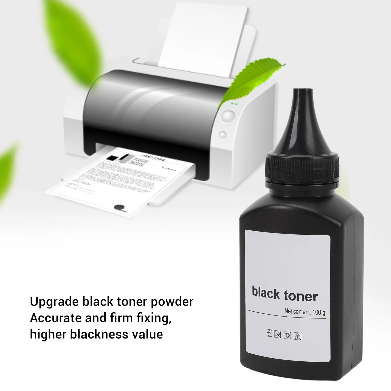 2 Pcs Printer Toner Refill 200g Black Toner Refill Powder for 1610 M2070 4321 3110 3200 PE220 PE120 3150 E210 E230 E260 E350