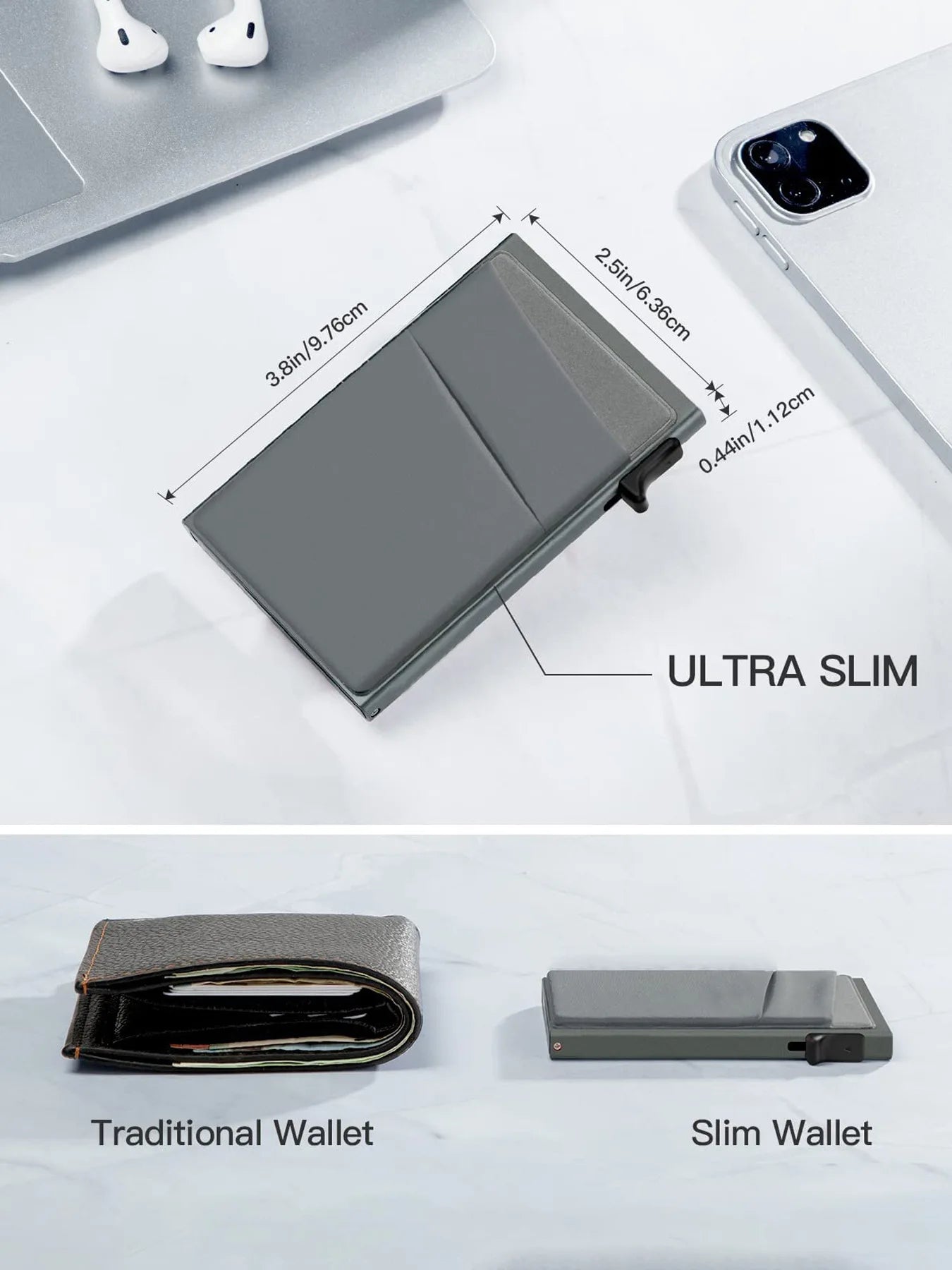 Anti-theft Cards Protectors Card Holder Minimalist Smart Wallet RFID Protection Aluminum Metal Box Cardholder Case Porte Carte