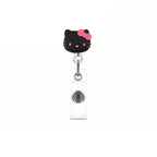 Kawaii Gift Kitty Cat Retractable Badge Reel Sparkling card holder accessories With Keychain For Women Student office supplies