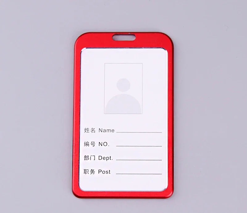 Fashion Card Cover Women Lanyard Aluminum Alloy Work ID Card Holder Business Work Card ID Badge Holder Metal Bags Case